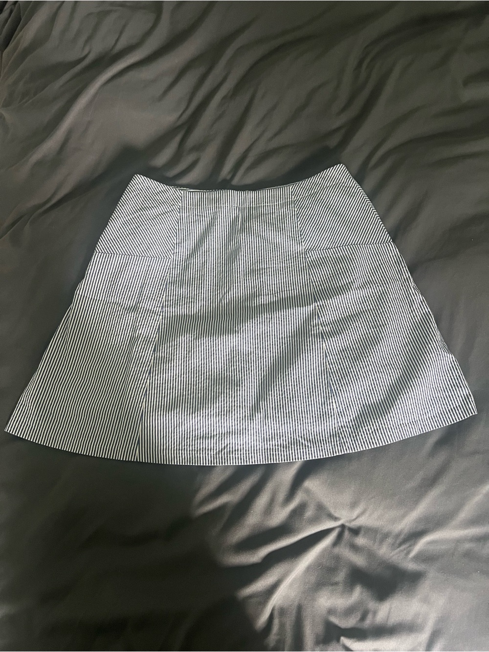 Striped A-Line Mini Skirt - Navy & White